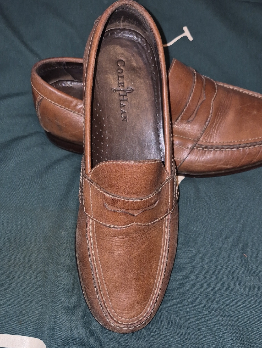 Cole Haan Men's Chestnut Brown Leather Penny Loafers